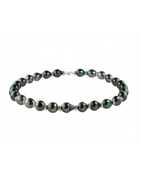 Collana rango e ferruli oro bianco e true perle tahiti cerchiate