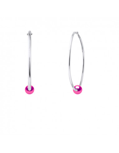 Orecchini creoli perline di coltura rotonda 10 mm - 4 colori - Argento 925 - Hera