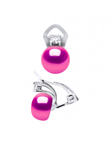 Solid silver earrings real culture pearl