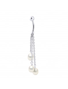 Piercing 3 Perles de Culture en Breloques - Plusieurs Coloris disponibles - Argent 925 - CARLA