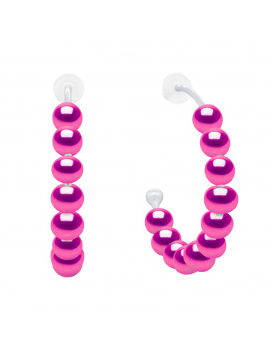 Earreggi mezzi orecchini in argento perline in argento 925 - Victoria