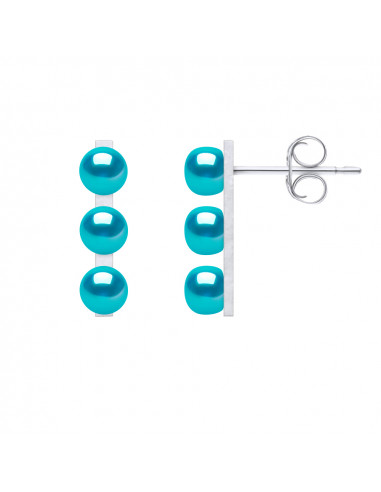 TRILOGY 3 Orecchini perline di coltura - 6 colori - Argento 925 - Sarah