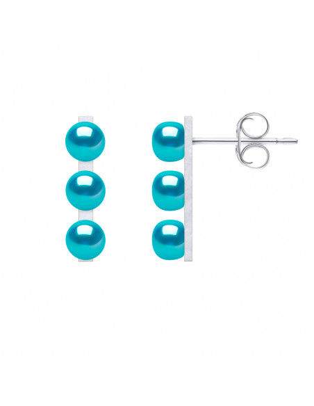 TRILOGY 3 Orecchini perline di coltura - 6 colori - Argento 925 - Sarah