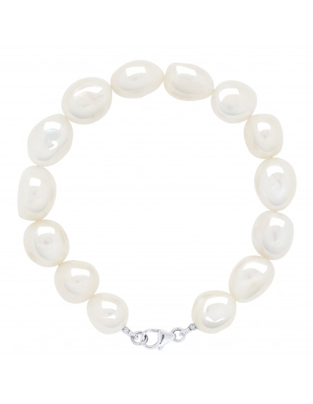 Baroque beaded bracelet 11 mm in 925 silver - Maya