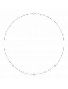 Collana in oro giallo Mesh Singapore e vera perla di Tahiti