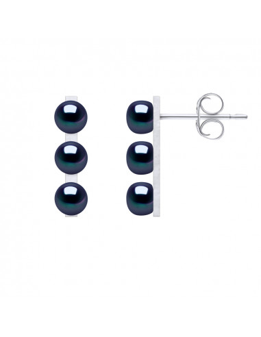 Trilogy 3 Earrings Culture Beads - 6 Colors - Silver 925 - Sarah