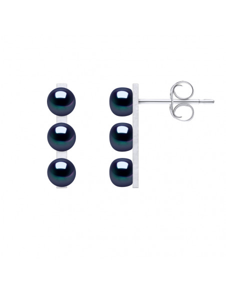 Trilogy 3 Earrings Culture Beads - 6 Colors - Silver 925 - Sarah