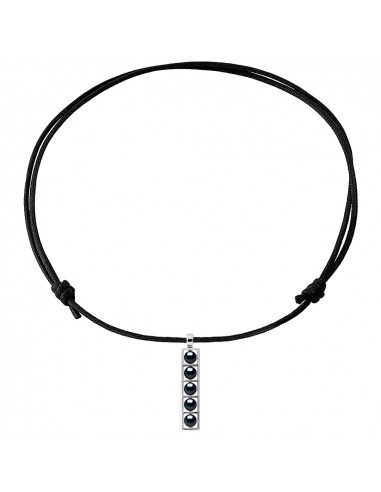 Collar de enlace ajustable 5 Cuentas de cultivo - Plata 925 - Akaru