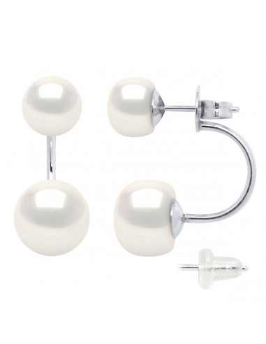 Ohrringe Duo Silber Kultur Perlen 925 - EVE