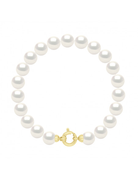 Gold-rank bracelet and round cultured pearls 7 mm - Ilowa