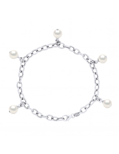 Bracciale in argento massiccio 5 Charms Real Beads