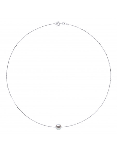 8 mm Culture Pearl Chain Necklace 925 - 5 Colors - Romy