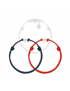 3 Bracelets Lien & Argent 925 Millièmes - Perle de Culture d'Eau Douce -Manufacture Royale des Perles du Pacifique