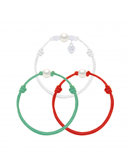 3 Bracelets Link & Silver 925 Thousandth - Freshwater Culture Pearl -Manufacture Royal Pearls of the Pacific