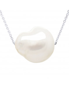 Collier Chaîne Forçat en Argent 925 avec Perle Baroque 11 mm - LOU