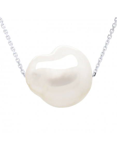 Collana a catena in argento 925 con perla barocca 11 mm - Lou