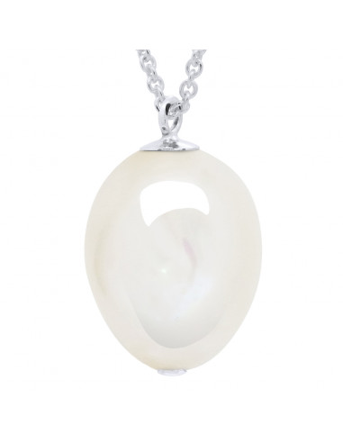 Baroque Pearl Necklace 11 mm in pendant - 925 silver - Mae