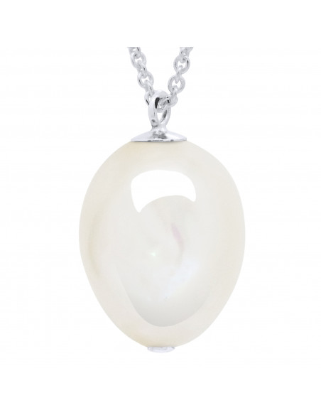 Baroque Pearl Necklace 11 mm in pendant - 925 silver - Mae