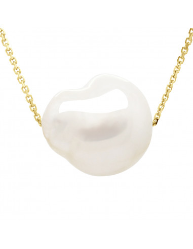 Collana a catena in oro con perla barocca 11-12 mm - Alexia