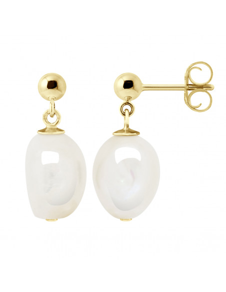 Orecchini in oro con pendenti e perline barocche 11 mm - Meriem