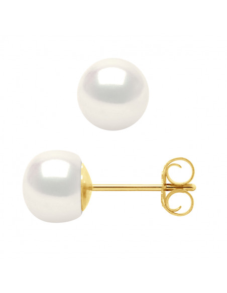 Gold Earrings and Culture Beads 5 mm - Liza