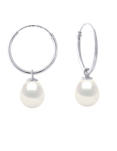 925 silver creoles and pear pears 9 mm - 5 colors - Margo