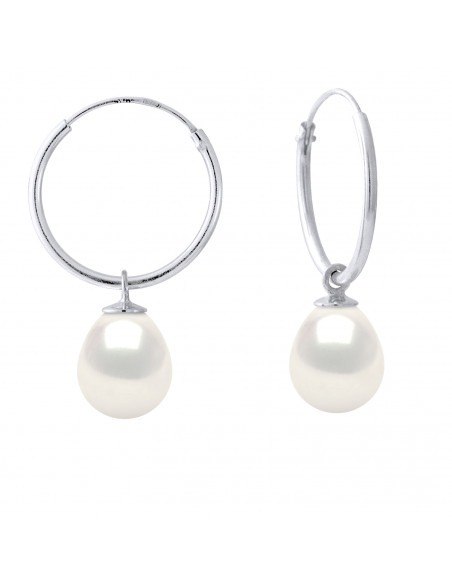 925 silver creoles and pear pears 9 mm - 5 colors - Margo