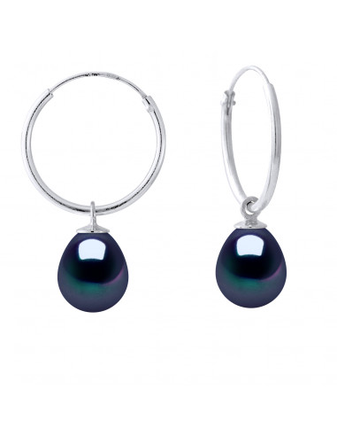 925 CREOLES DE PLATA Y PERAS DE PERA PERAS 9 MM - 5 COLORES - Margo