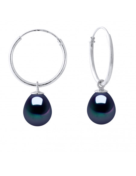 925 CREOLES DE PLATA Y PERAS DE PERA PERAS 9 MM - 5 COLORES - Margo