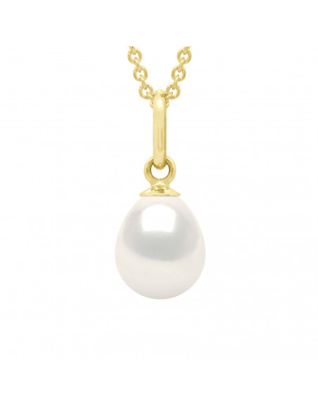 Gold Pendant and Culture Pearl 7 mm - Luna