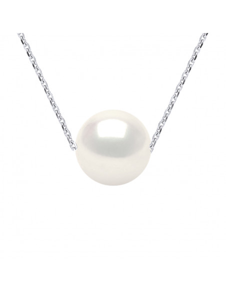 Collar de perlas de cultivo redondo de 10 mm - 7 colores disponibles - plata 925 - Llona