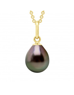 Pendentif en Or et Perle de Culture de Tahiti Poire 7-8 mm - SIMPATUA