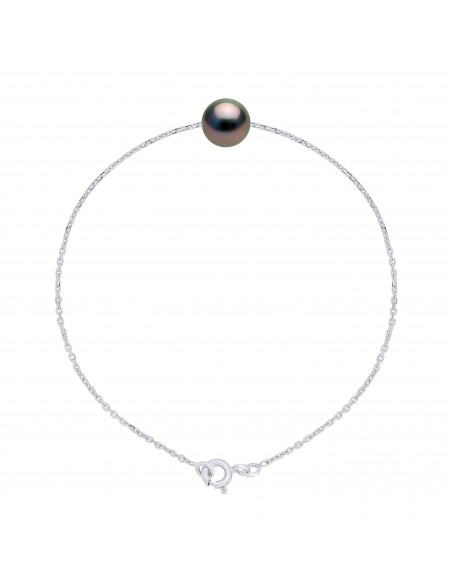 Goldkettenarmband und Tahitian Perle Runde 8 mm - Taïna
