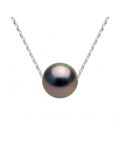 Goldkette Halskette und runde Tahitian Pearl 8 mm - Patanga