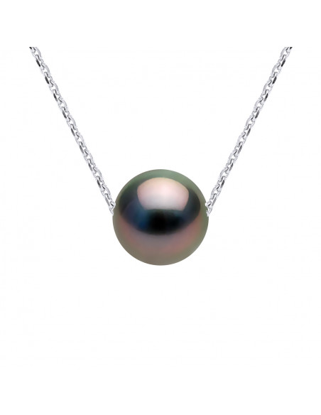 Goldkette Halskette und runde Tahitian Pearl 8 mm - Patanga