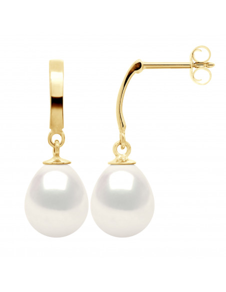 Pendientes de medio criollo en perlas de oro y cultura 9 mm - Alia