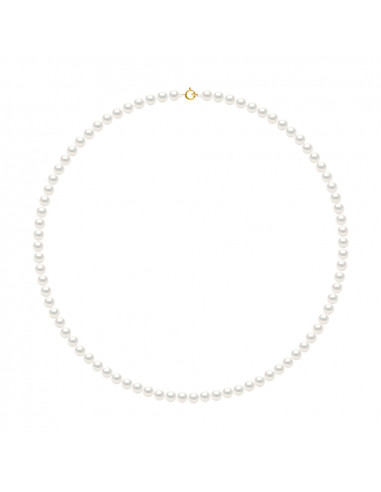 Collana in oro a fibbia e perline di coltura rotonda 5 mm - Karina