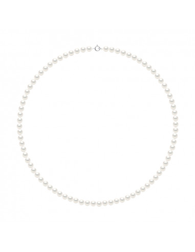 Collana in oro a fibbia e perline di coltura rotonda 5 mm - Karina