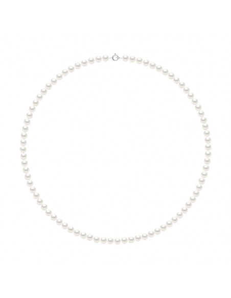 Gold Clasp Necklace and Round Culture Beads 5 mm - Karina