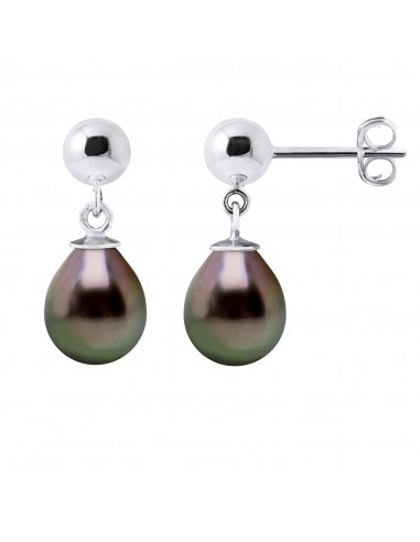 925 silver pendant earrings and pearl pearl pears 8 mm - Mataram