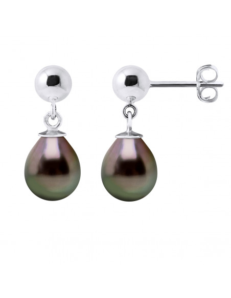 925 silver pendant earrings and pearl pearl pears 8 mm - Mataram
