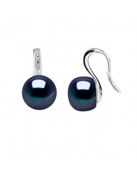 Boucles d'Oreilles Perles de Culture et Oxydes de Zirconium - 2 Coloris - Argent 925 - LAETITIA