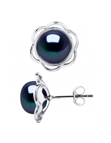 Pulsera de neopreno de perla negra genuina