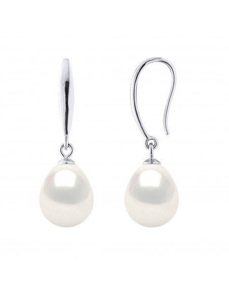 Boucles d'Oreilles Pendantes Perles Poires - 2 Coloris - Argent 925 - TARA