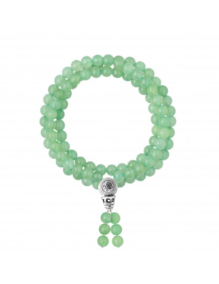 Pulsera de meditación Triple Adventurine - Cierre del tibetano - Plata 925 - Yuna