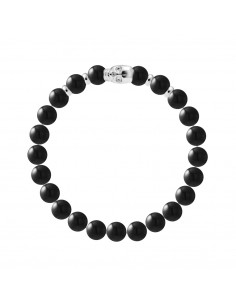 Bracelet Tête de Mort en Obsidienne Noire - Argent 925 - SHAMAN