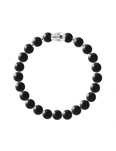 Pulsera de obsidiana negra - plata 925 - chamán