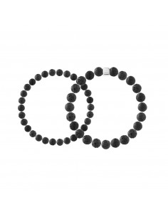 Bracelets Duo en Pierre de Lave Naturelle - Argent 925 - ZEN