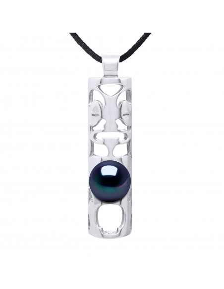 Tikki Necklace Happiness Happiness Pearl Black Culture - Silver 925 - Iguru