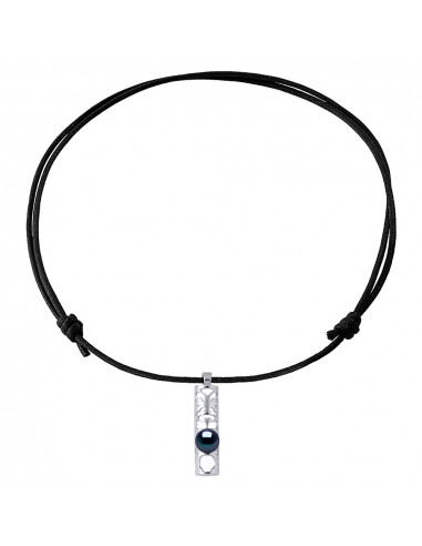 Tikki Necklace Happiness Happiness Pearl Black Culture - Silver 925 - Iguru